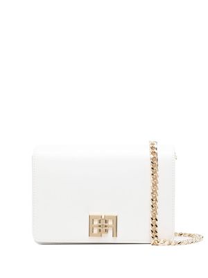 Elisabetta Franchi logo-plaque shoulder bag - White