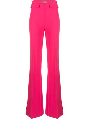 Elisabetta Franchi logo-plaque tailored trousers - Pink