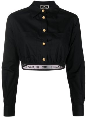 Elisabetta Franchi logo-print cotton shirt - Black