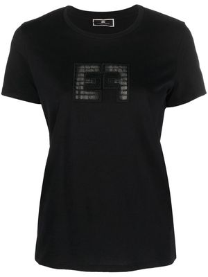 Elisabetta Franchi logo print short-sleeve T-shirt - Black