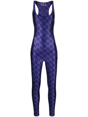 Elisabetta Franchi logo-print stretch-jersey jumpsuit - Blue