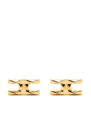 Elisabetta Franchi logo stud earrings - Gold