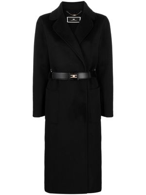 Elisabetta Franchi long-sleeve single-breasted coat - Black