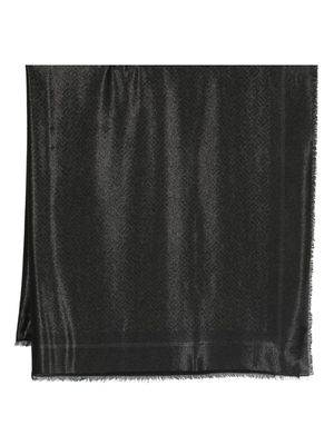Elisabetta Franchi lurex monogram-jacquard scarf - Black