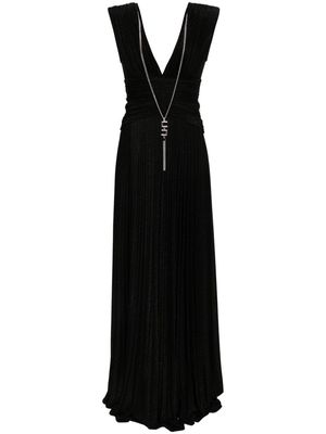 Elisabetta Franchi lurex pleated maxi dress - Black