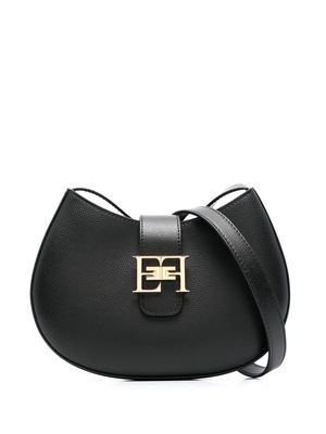 Elisabetta Franchi medium logo-plaque leather bag - Black