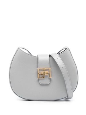 Elisabetta Franchi medium logo-plaque leather bag - Grey
