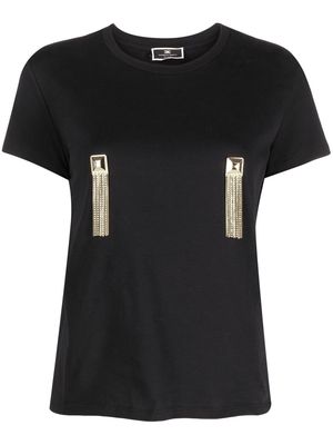 Elisabetta Franchi metal appliqué T-shirt - Black