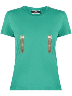 Elisabetta Franchi metal appliqué T-shirt - Green