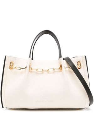 Elisabetta Franchi mini Dune tote bag - White