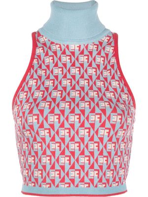 Elisabetta Franchi monogram-knit vest top - Blue