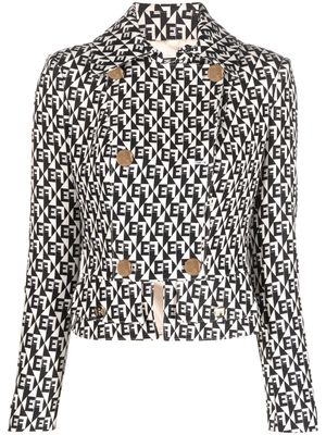 Elisabetta Franchi monogram-pattern jacket - Neutrals
