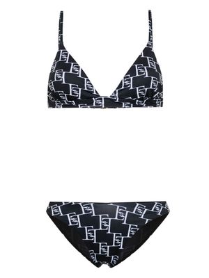 Elisabetta Franchi monogram-print bikini set - Black