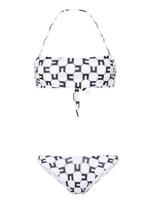 Elisabetta Franchi monogram-print bikini set - Neutrals