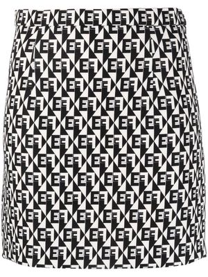 Elisabetta Franchi monogram-print mini skirt - Black