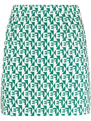 Elisabetta Franchi monogram-print mini skirt - Green