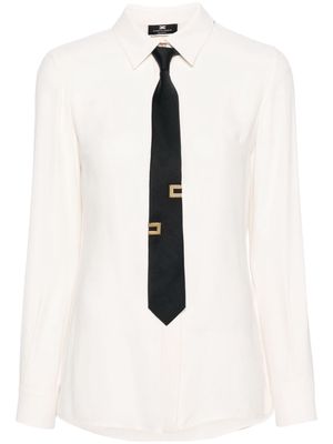 Elisabetta Franchi neck-tie shirt - Neutrals