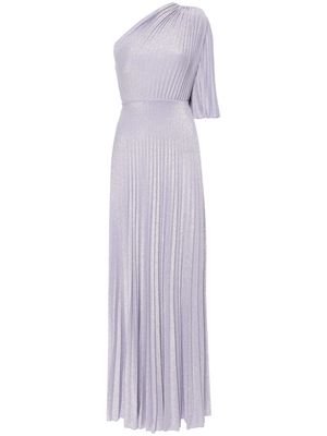 Elisabetta Franchi one-shoulder Lurex dress - Purple