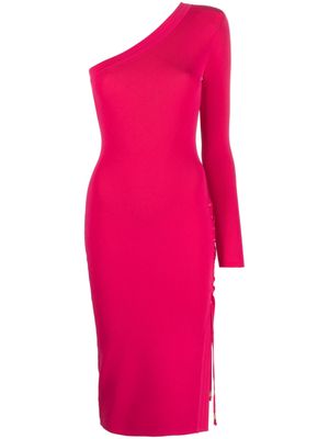 Elisabetta Franchi one-shoulder midi dress - Pink