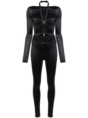 Elisabetta Franchi padlock-charm cut-out jumpsuit - Black