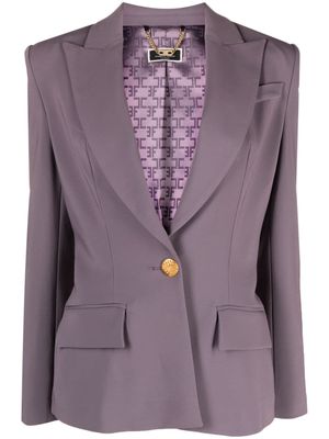 Elisabetta Franchi peak-lapel single-breasted blazer - Purple