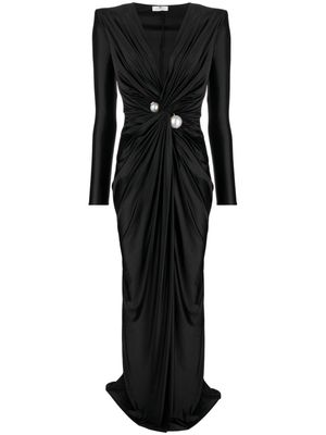 Elisabetta Franchi pearl-detail maxi dress - Black