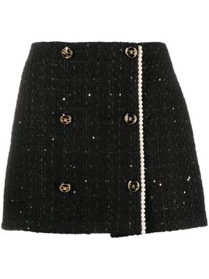 Elisabetta Franchi pearl-detail mini skirt - Black