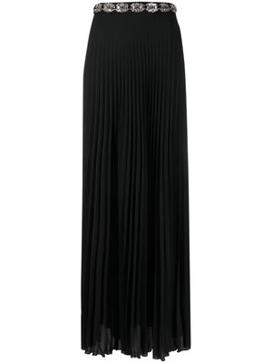 Elisabetta Franchi pleated georgette maxi skirt - Black