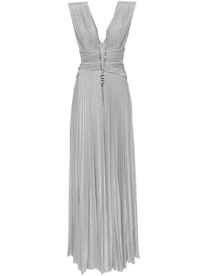 Elisabetta Franchi pleated lurex-jersey gown - Grey