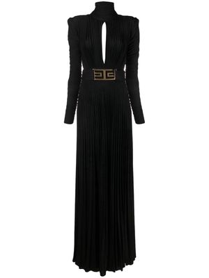 Elisabetta Franchi pleated lurex maxi dress - Black