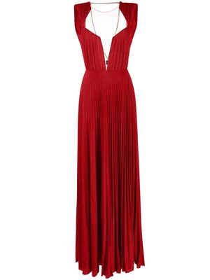 Elisabetta Franchi pleated sleeveless dress - Red