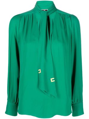 Elisabetta Franchi pussy-bow collar blouse - Green