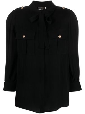 Elisabetta Franchi pussy-bow collar shirt - Black
