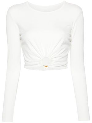 Elisabetta Franchi ring-embellished cropped jumper - White