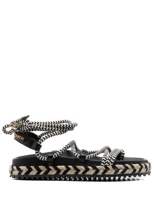 Elisabetta Franchi rope-straps espadrille sandals - Black