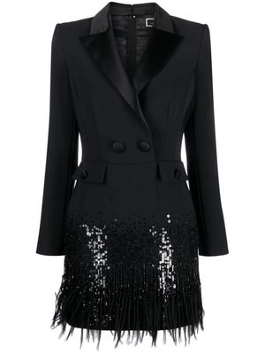Elisabetta Franchi sequin-detail fringed blazer dress - Black