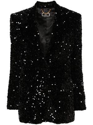 Elisabetta Franchi sequin-embellished chenille blazer - Black