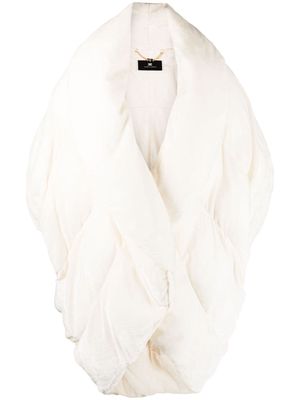 Elisabetta Franchi shawl-lapels quilted velvet jacket - White