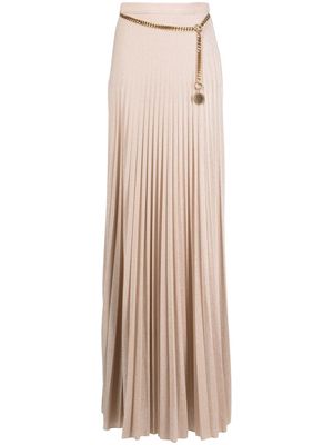 Elisabetta Franchi side-slit pleated skirt - Gold