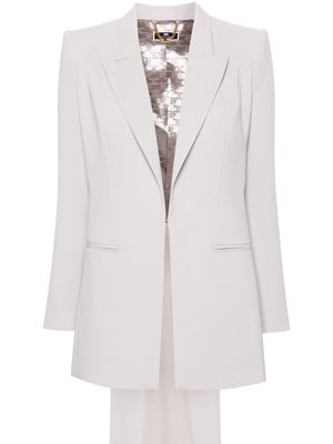 Elisabetta Franchi single-breasted crepe trouser suit - Grey