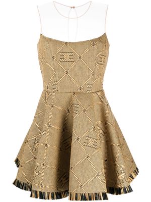 Elisabetta Franchi sleeveless A-line-skirt dress - Neutrals