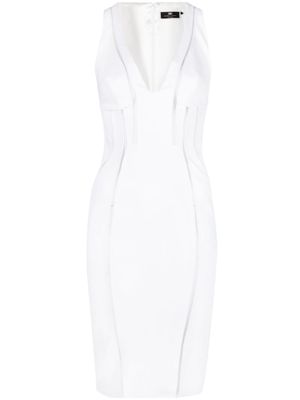 Elisabetta Franchi sleeveless fitted midi dress - White