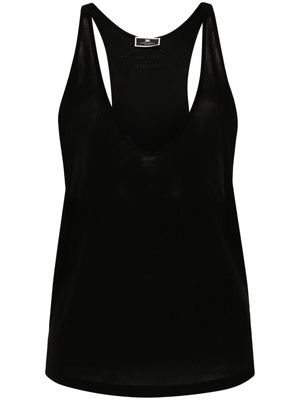 Elisabetta Franchi sleeveless semi-sheer top - Black