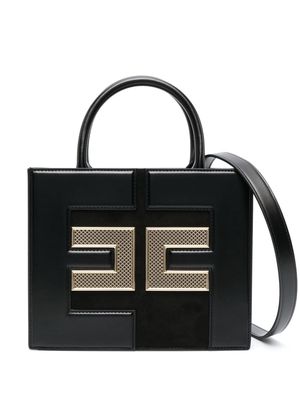 Elisabetta Franchi small logo-plaque tote bag - Black