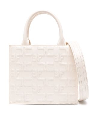 Elisabetta Franchi small monogram-embossed tote bag - White