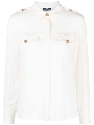 Elisabetta Franchi spread-collar flap-pocket shirt - Neutrals