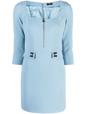 Elisabetta Franchi square-neck minidress - Blue