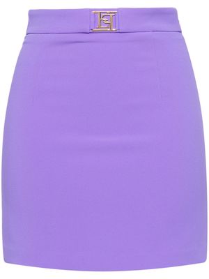 Elisabetta Franchi stretch-crepe A-line fitted skirt - Purple