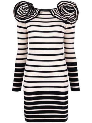 Elisabetta Franchi striped bodycon dress - Neutrals
