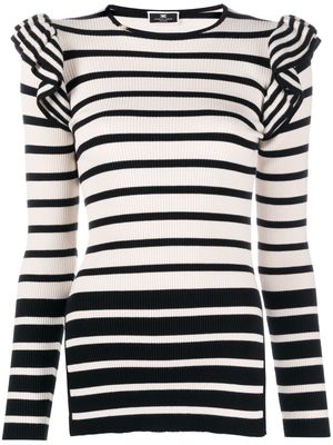 Elisabetta Franchi striped knit jumper - Neutrals